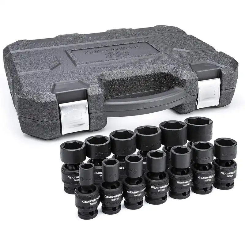Authentic GEARWRENCH 13 Pc. 1/2" Drive 6 Point Standard Universal Impact SAE Socket Set - 84938N