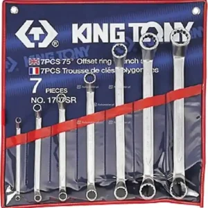King Tony 1707SR 7pc 75° Offset Ring Wrench Set Flash Sale