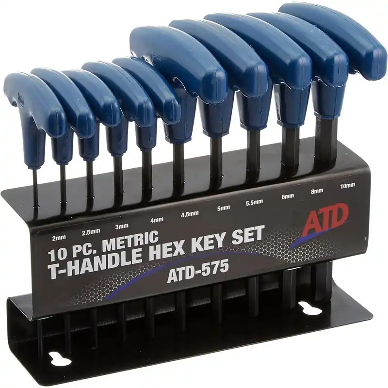 ATD Tools 575 10-Piece Metric T-Handle Hex Key Set Best Seller