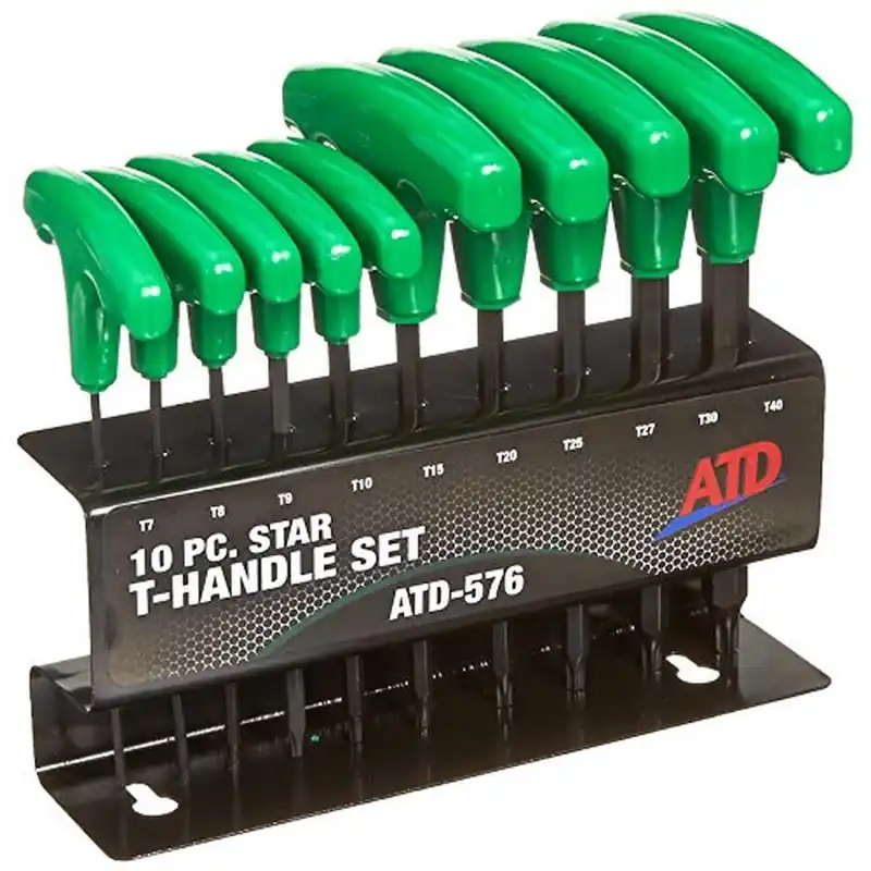 Free Returns ATD Tools 576 10-Piece Star T-Handle Set