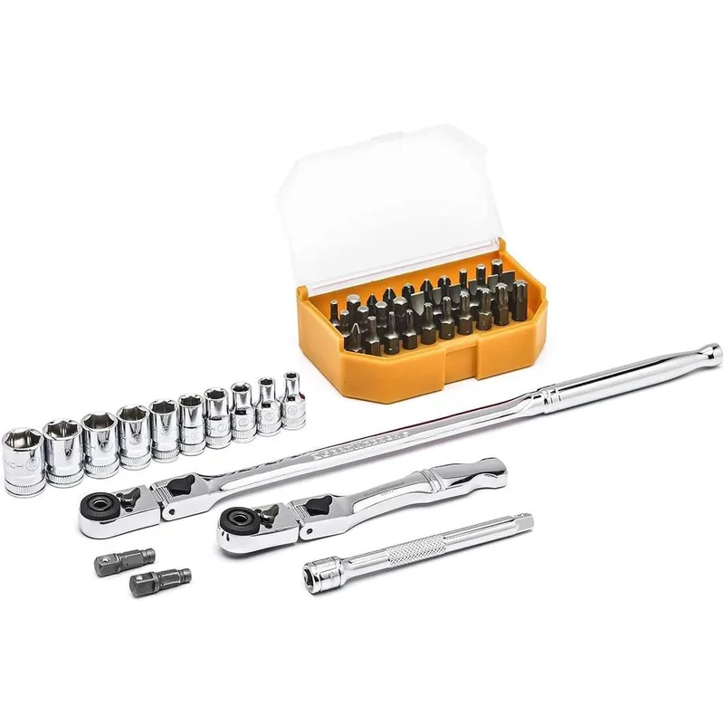 Crafted GEARWRENCH 45 Pc. 1/4" Drive 6 Point Standard Metric Slim Head Mechanics Tool Set - 81032