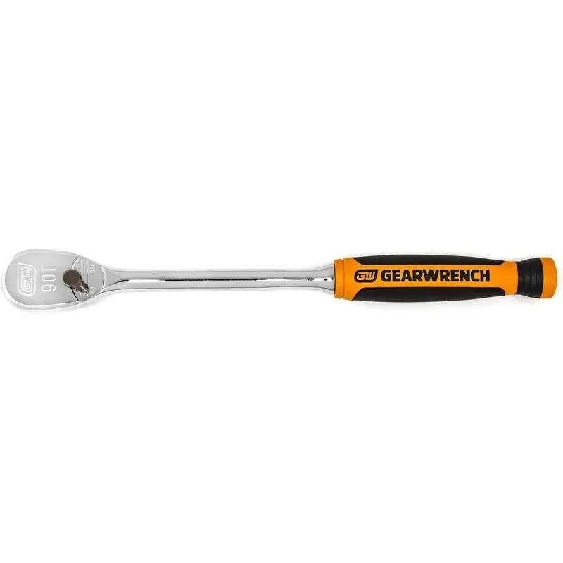 Best Choice GearWrench 81029T 1/4" Drive 90-Tooth Long Handle Dual Material Teardrop Ratchet