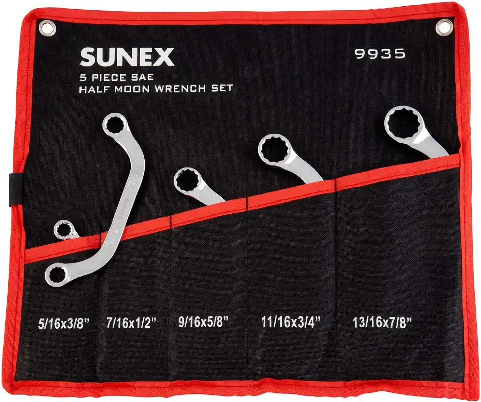 Price Drop Sunex 9935 SAE Half Moon Wrench Set. 5-Piece by Sunex