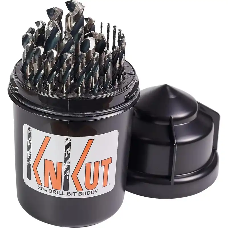 Affordable KnKut 29KK5DB Jobber Set for 1/16-Inch to 1/2-Inch by 64ths Drill Buddy, 29-Piece