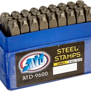 Final Sale ATD Tools 9600 27 PC. LETTER STAMP SET, 3/16" X 3"