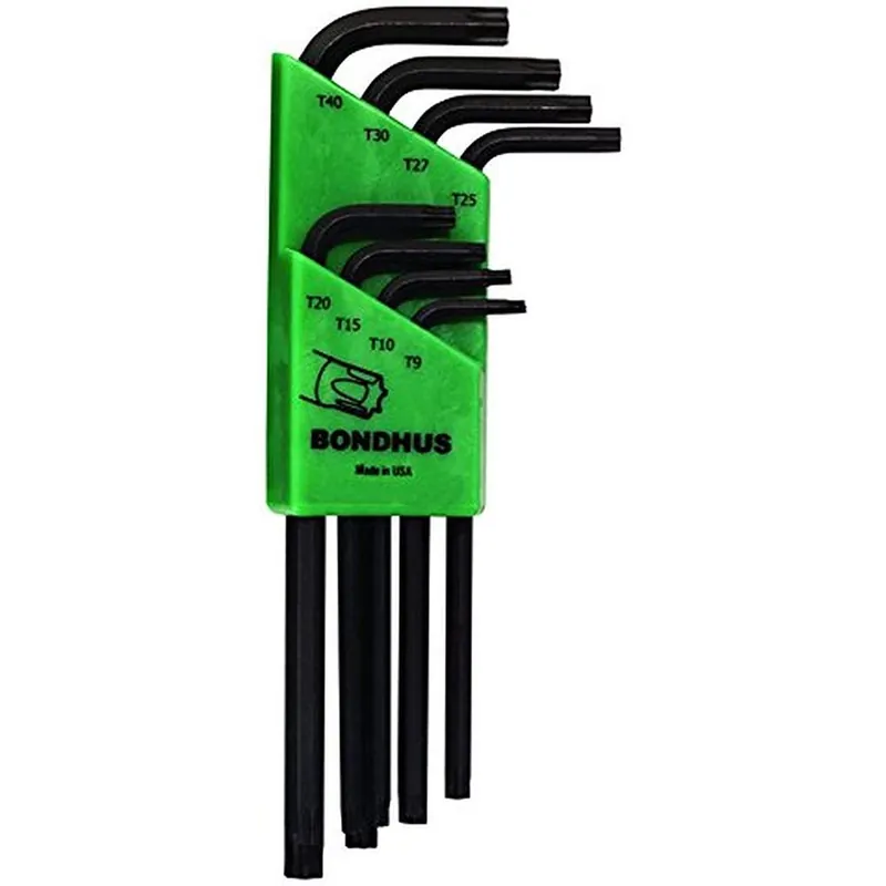 Authentic Bondhus 32434 Set of 8 Tamper Resistant Star L-wrenches.Long.sizes TR9-TR40