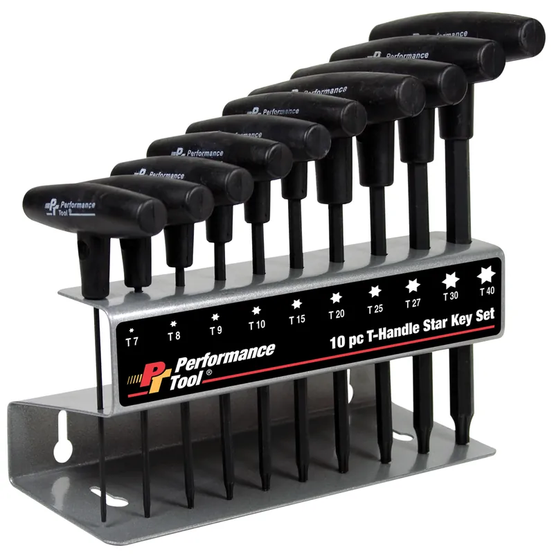 High Quality Performance Tools PTW80276 10 Pc T Handle Star Key