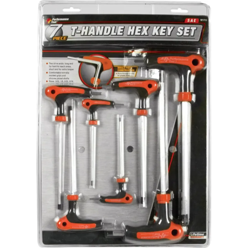 Place Order Performance Tools PTW1711 7Pc Sae T-Handle Hexagon Wrenche Set