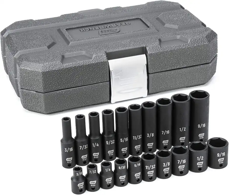 GearWrench 84900 20 Pc. 1/4" Drive 6 Point Standard & Deep Impact Sae Socket Set Today Only