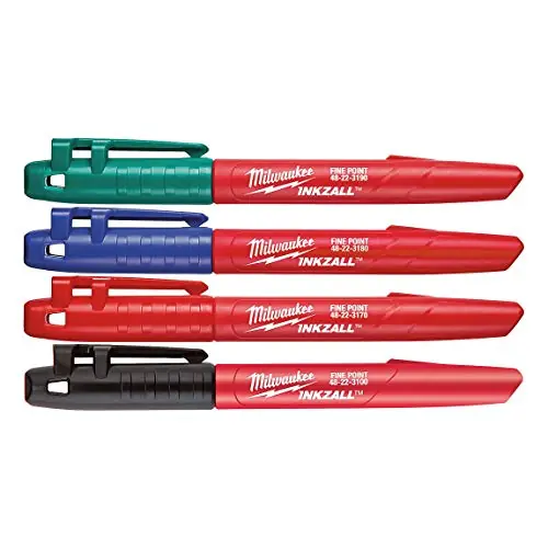 Markdown Milwaukee Tool 48-22-3106 Electric Tool Inkzall Fine Marker 4-Pack