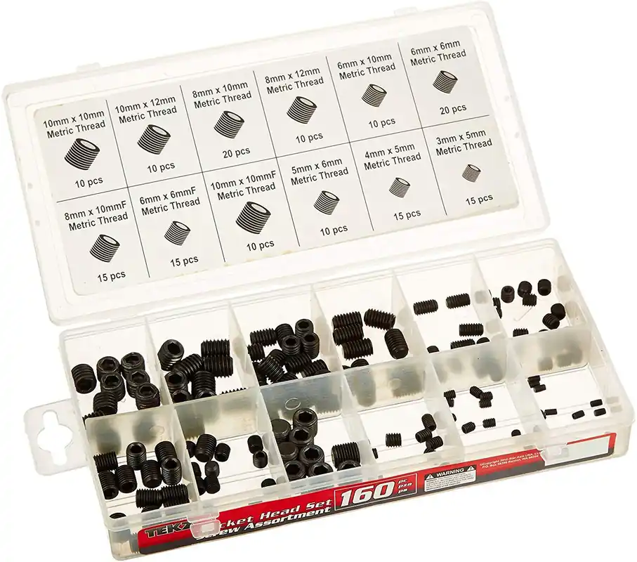 Premium TITAN 160 Piece Metric Socket Head Set Screw Assortment