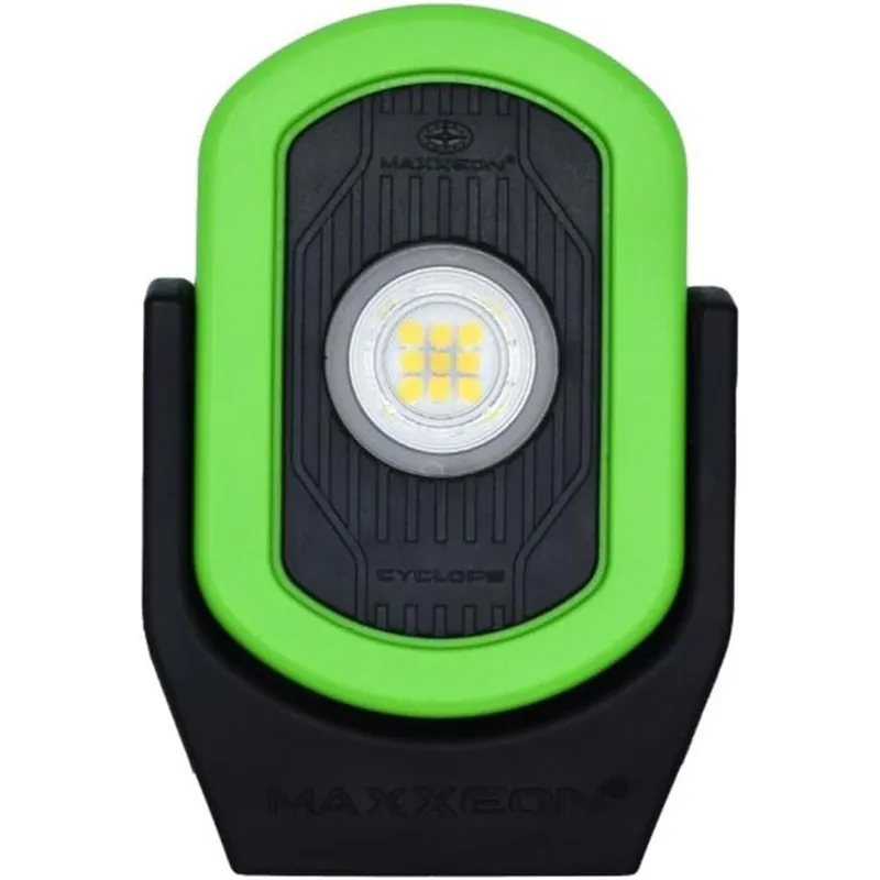 Maxxeon MXN00811. Hivis Green. 720 Lumens. USB Rechargeable LED Cyclops Workstar Work Light Time-Limited