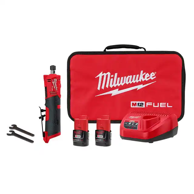 Milwaukee Tool 2486-22 M12 FUEL™ 1/4" Straight Die Grinder Kit Must Have