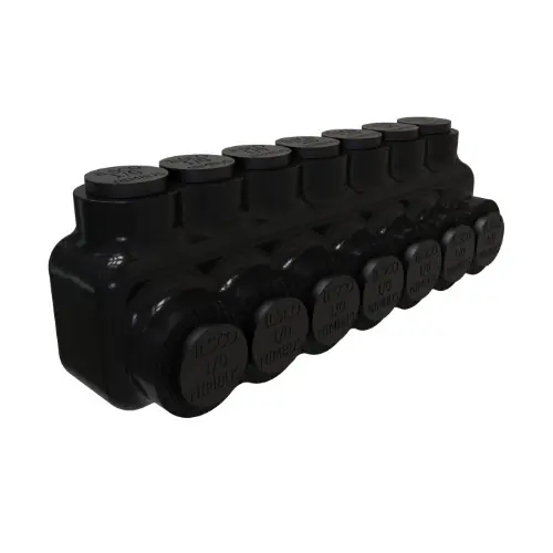 Secure Checkout FTZ Industries Insulated Multi-Tap Connector, Single Sided, 7 Ports, 350-6 kcmil, BK