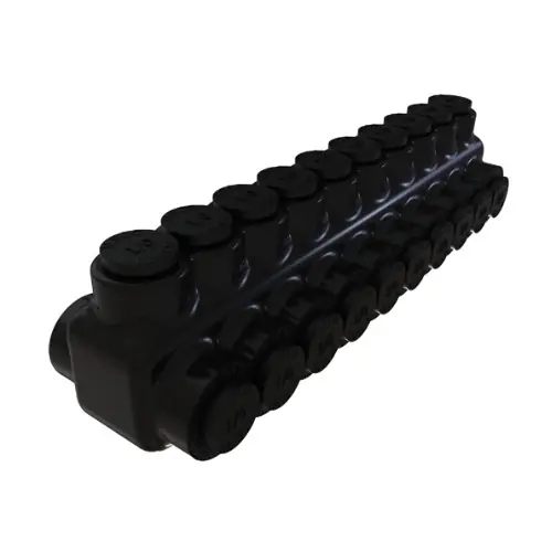 Bargain FTZ Industries Insulated Multi-Tap Connector, Dual Sided, 10 Ports, 1/0-14 AWG, Black