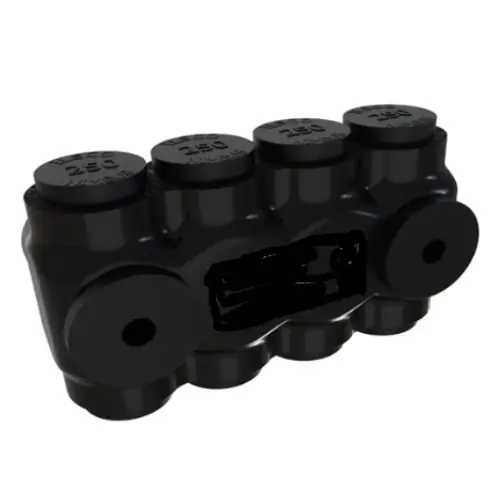 Viral FTZ Industries Insulated Multi-Tap Connector, 2 Ports, 3/0-6 AWG, Mountable, BK