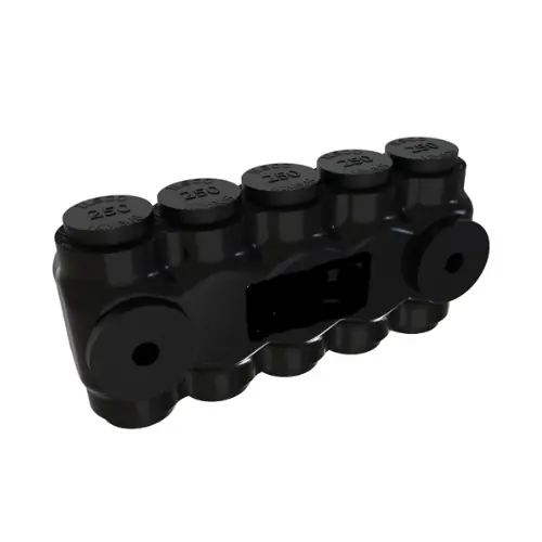 One Day Deal FTZ Industries Insulated Multi-Tap Connector, 3 Ports, 250-6 kcmil, Mountable, Black
