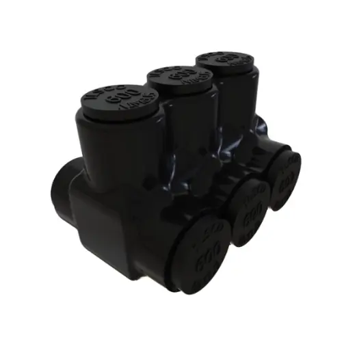 Seasonal Sale FTZ Industries Insulated Multi-Tap Connector, Dual Sided, 3 Ports, 600-4 kcmil, Black