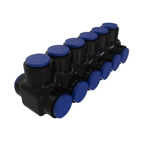 Secure Checkout FTZ Industries Insulated Multi-Tap Connector, 6 Ports, 350-6 kcmil, Flexible, BK/BL
