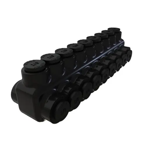 Secure Checkout FTZ Industries Insulated Multi-Tap Connector, Dual Sided, 9 Ports, 1/0-14 AWG, Black