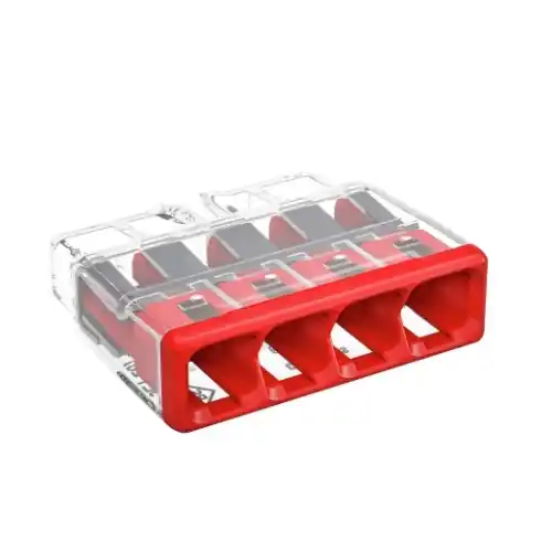 Wago Compact Splicing Connector, 4-Conductor, Red, Pack of 500 Markdown