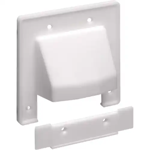 Buy Today Arlington 2-Gang Reversible Cable Entrance Plate w/ Removable Plate, White