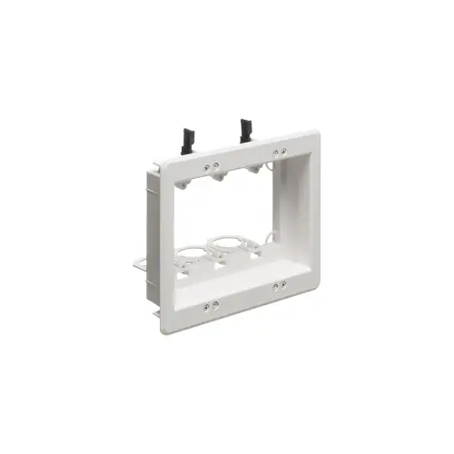 Arlington 3-Gang Low Voltage Mounting Bracket, Recessed, White Authentic