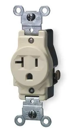 Bulk Order GP 20 Amp Single Receptacle Outlet, Ivory