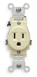 Save Now GP 15 Amp Tamper Resistant (TR) Single Receptacle Outlet, Ivory