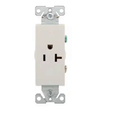 Budget Eaton Wiring 20 Amp Decora Single Receptacle, Commercial Grade, White