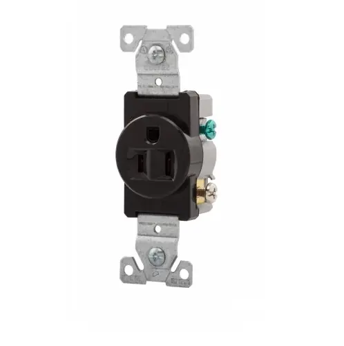 Eaton Wiring 15 Amp 2P3W Single Receptacle, Commercial Grade, Black Holiday Sale