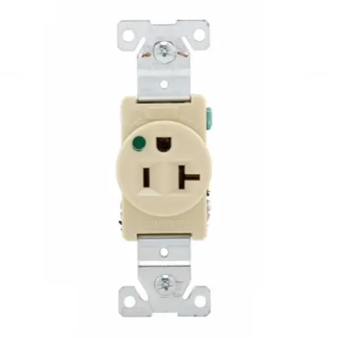 Eaton Wiring 20 Amp Premium Flush Mount Single Receptacle, Ivory Bulk Order