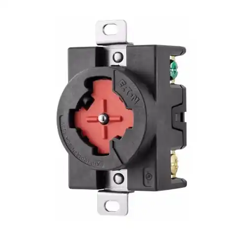 Last Chance Eaton Wiring 30 Amp Receptacle, Locking, 480V, Industrial Grade, Black/Red