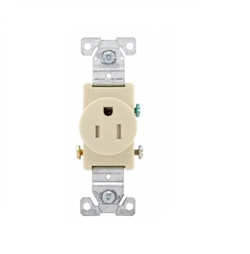 Money Back Guarantee Eaton Wiring 15 Amp Single Receptacle, Flush Mount, 2-Pole, Ivory