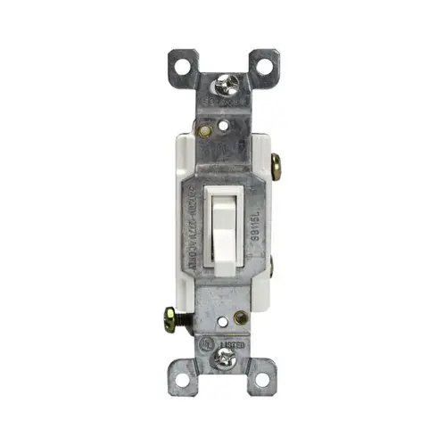 Premium Enerlites White Single-Pole Push-In and Side Wired 15A Toggle Switches