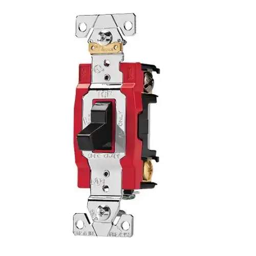 Weekend Sale Eaton Wiring 120/277V Toggle Switch, Double-Pole, Back Wire/Side Wire, Black