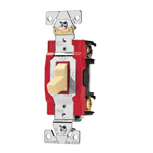 Fast Shipping Eaton Wiring 120/277V Toggle Switch, Double-Pole, Back Wire/Side Wire, Light Almond