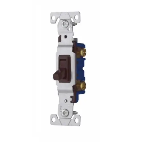 Must Have Eaton Wiring 15 Amp Single Pole Toggle Switch, Non-Grounded, Brown