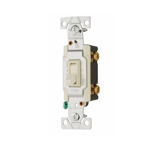 While Supplies Last Eaton Wiring 15 Amp Lighted Toggle Switch, Single Pole, Light Almond