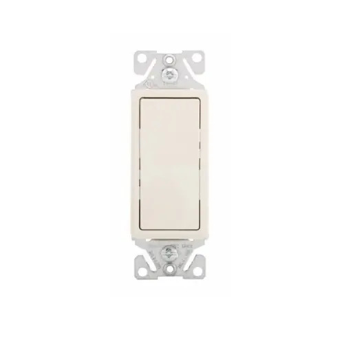 High Quality Eaton Wiring Decorator Switch, 1-Pole, 1 Phase, 120V/277V, 14-12 AWG, L. Almond