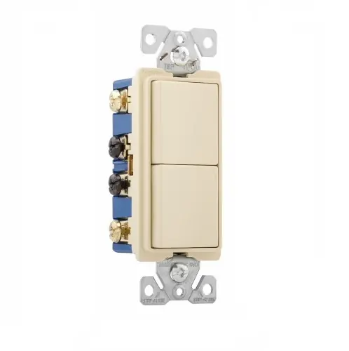 Eaton Wiring Two 15 Amp 3-Way Switches Rocker Switch, Auto Ground, Ivory New Arrival