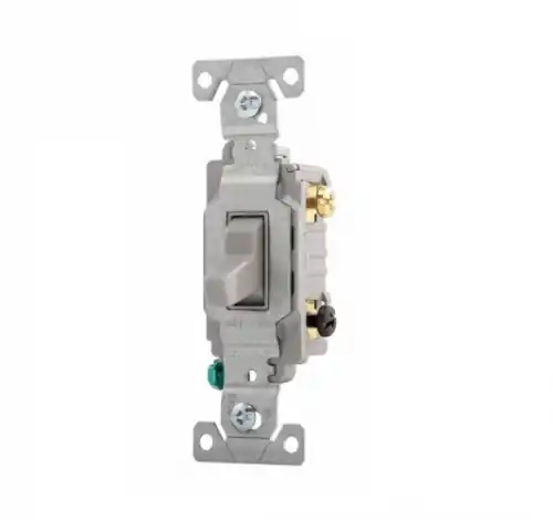 Premium Eaton Wiring 15 Amp Toggle Switch, 3-Way, Commercial, 120V/277V, Gray