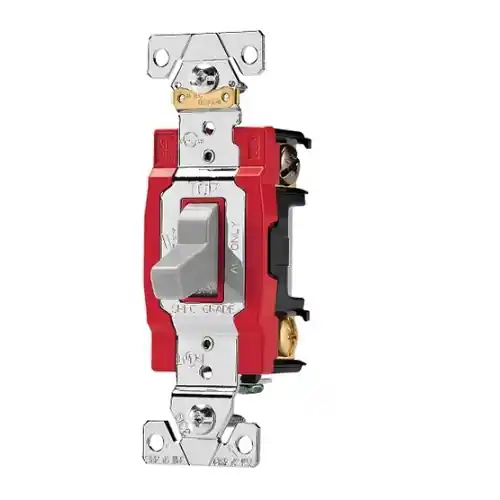 Limited Edition Eaton Wiring 120/277V Toggle Switch, Double-Pole, Back Wire/Side Wire, Gray