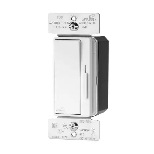 Special Discount Eaton Wiring 1.5 Amp 3-Speed Fan Control w/Preset, 120V, White