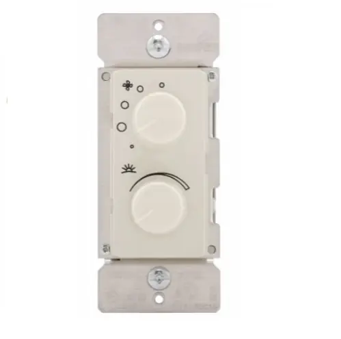 In Demand Eaton Wiring 300W Dimmer & Fan Speed Controller, 1.5 Amp, 4-Speed, Rotary, Light Almond