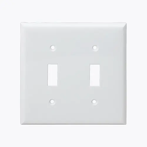 Enerlites White Colored 2-Gang Toggle Switch Plastic Wall Plate Next Day Delivery