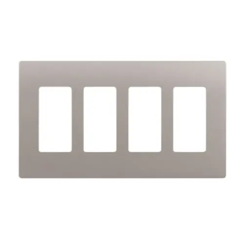 Enerlites 4-Gang Decorator Wall Plate, Screwless, Polycarbonate, Nickel Reduced Price