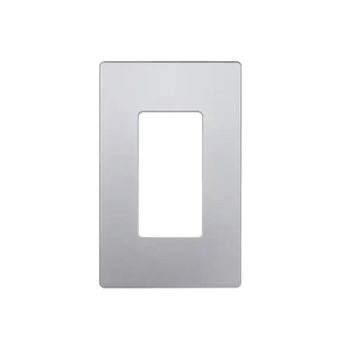Limited Offer Enerlites 1-Gang Decorator Wall Plate, Screwless, Polycarbonate, Silver