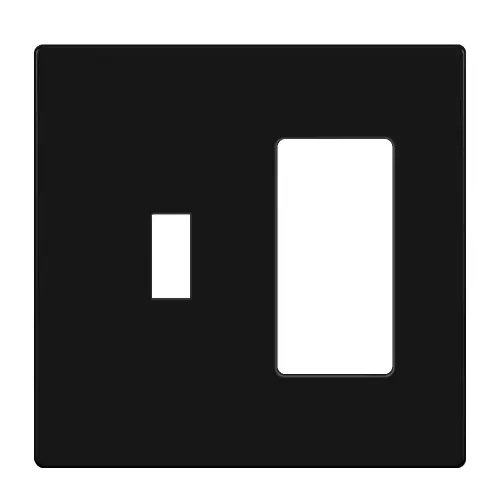 Same Day Shipping Enerlites 2-Gang Combination Wall Plate, Toggle/Decora, Screwless, Black
