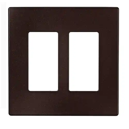 Eaton Wiring 2-Gang Decorative Wall Plate, Mid-Size, Screwless, Polycarbonate, Oil Rubbed Bronze Buy Today